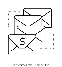 email sequence line icon vector. email sequence sign. isolated contour symbol black illustration