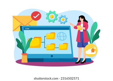 Email service allows users to create and manage folders for email organization.