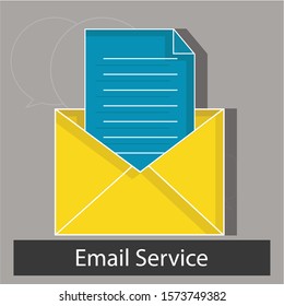 Email service concept. Creative idea design. Flat vector illustration for your project, template, brochure, web page or presentation.