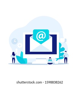 email service, electronic mail message vector concept