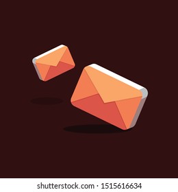 Email service isometric vector illustration. Electronic mail message concept as part of business marketing. Web mail or mobile service layout for website landing header. Newsletter sending background.