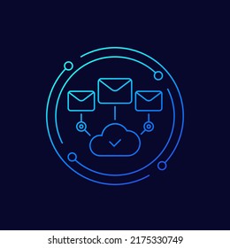 E-Mail-Dienstlinie, Vektorsymbol mit Cloud