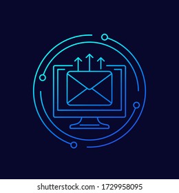 email service, mail line vector icon