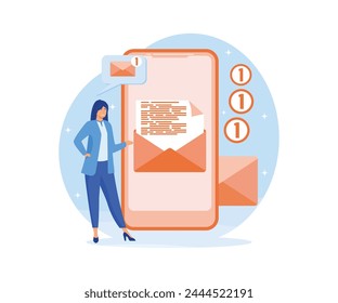 Email service, Email marketing concept. flat vector modern illustration 
