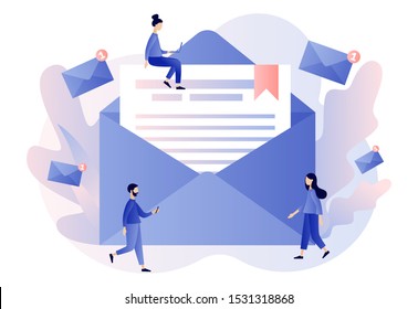  Email service, Email marketing. Modern flat cartoon style. Vector illustration