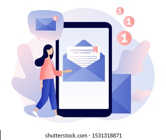  Email service, Email marketing. Modern flat cartoon style. Vector illustration