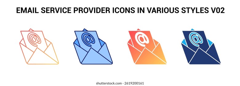 Email Service Provider icon represented by Email Service Provider symbol Blue, Gradient, Dualtone, Fill style.