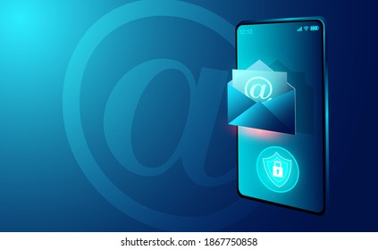 Email service security and electronic mail message and web mail on smartphone