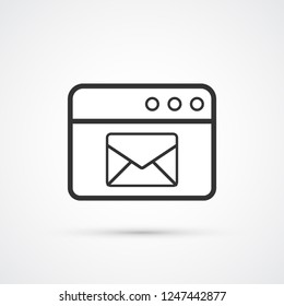 Email service trendy style black icon. Vector illustration