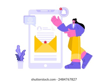 Email Service Vector Illustration with File Correspondence Delivery, Electronic Mail Messaging, and Business Marketing in a Flat Cartoon Background