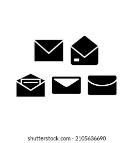 Icono de conjunto de correo electrónico aislado en fondo blanco