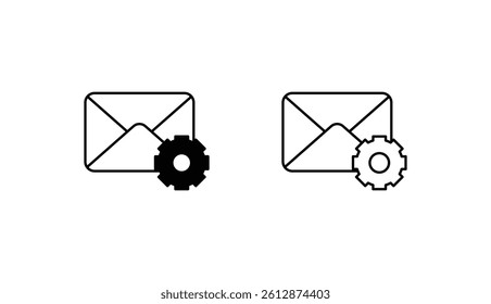 Email Setting icon design with white background stock illustration