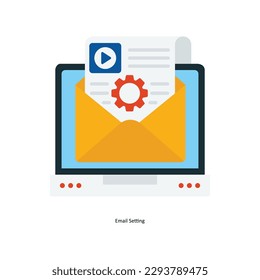 Email Setting Vector Flat Icons. Simple stock illustration stock
