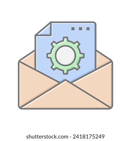 Email Settings awesome lineal color icon , vector, pixel perfect, illustrator file