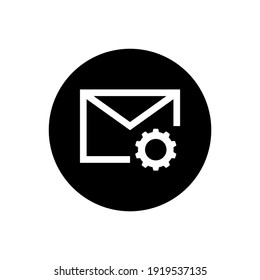 E-Mail-Einstellungen-Symbol in schwarz-rundem Stil