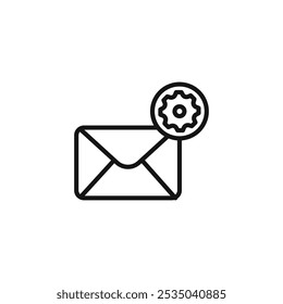 Email settings icon Isolated flat vector in outline