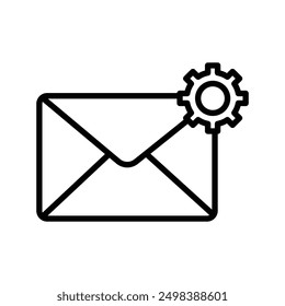 Configuraciones de correo electrónico icono lineal logo marca en blanco y negro
