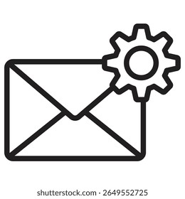 E-Mail-Einstellungen Symbol, Vektorgrafik, isoliertes Zeichen