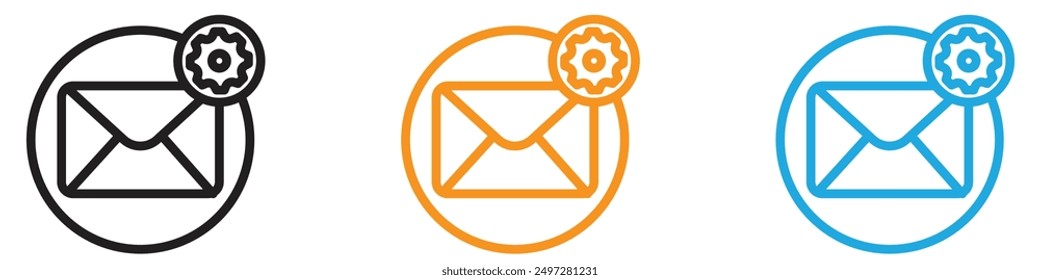 E-Mail-Einstellungen Symbol Vektor Logo Set Sammlung für Web App ui