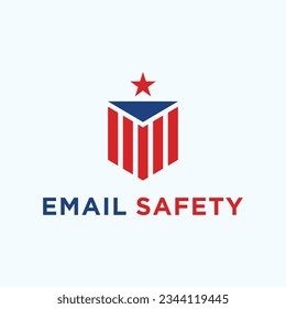 email with shield logo design vector silhouette illustration