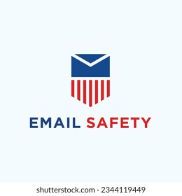 email with shield logo design vector silhouette illustration