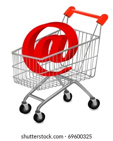 email and shopping cart, concept of E-commerce