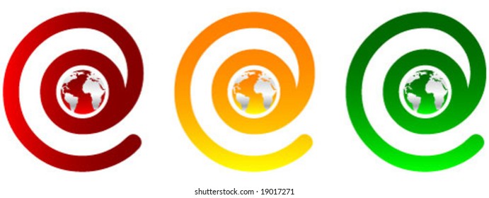 email sign with globe