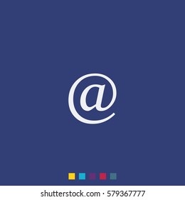 Email sign icon. At sign.