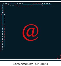 Email sign icon. At sign.