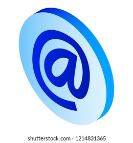 Email sign icon. Isometric of email sign vector icon for web design isolated on white background