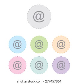 Email sign icon set. vector illustration