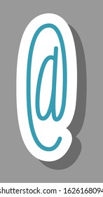 Email sign icon that symbolizes e-mail address and electronic post. All the objects, shadows and background are in different layers. 