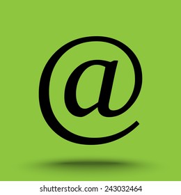 Email sign icon; vector illustration. Flat design style