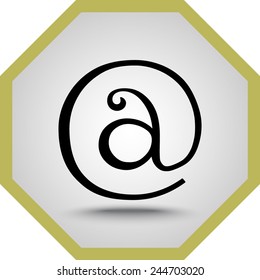 Email sign icon; vector illustration. Flat design style