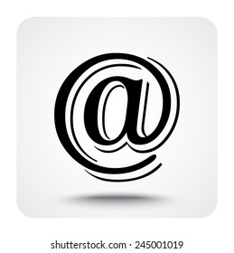 Email sign icon; vector illustration. Flat design style