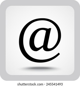 Email sign icon; vector illustration. Flat design style
