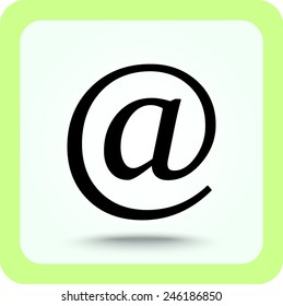 Email sign icon; vector illustration. Flat design style