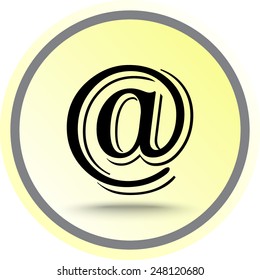 Email sign icon; vector illustration. Flat design style