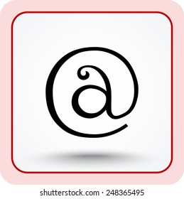 Email sign icon; vector illustration. Flat design style