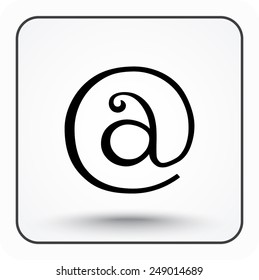 Email sign icon; vector illustration. Flat design style