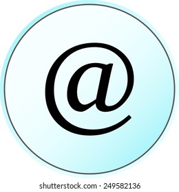 Email sign icon; vector illustration. Flat design style