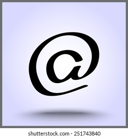 Email sign icon, vector illustration. Flat design style