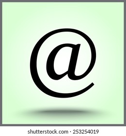 Email sign icon; vector illustration. Flat design style