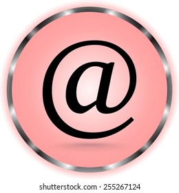 Email sign icon; vector illustration. Flat design style