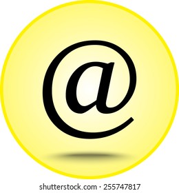 Email sign icon; vector illustration. Flat design style
