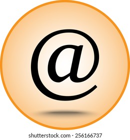 Email sign icon; vector illustration. Flat design style