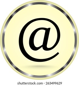 Email sign icon; vector illustration. Flat design style