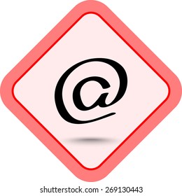 Email sign icon, vector illustration. Flat design style