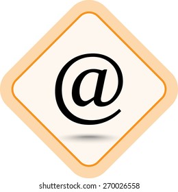 Email sign icon; vector illustration. Flat design style