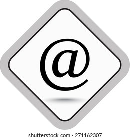 Email sign icon; vector illustration. Flat design style